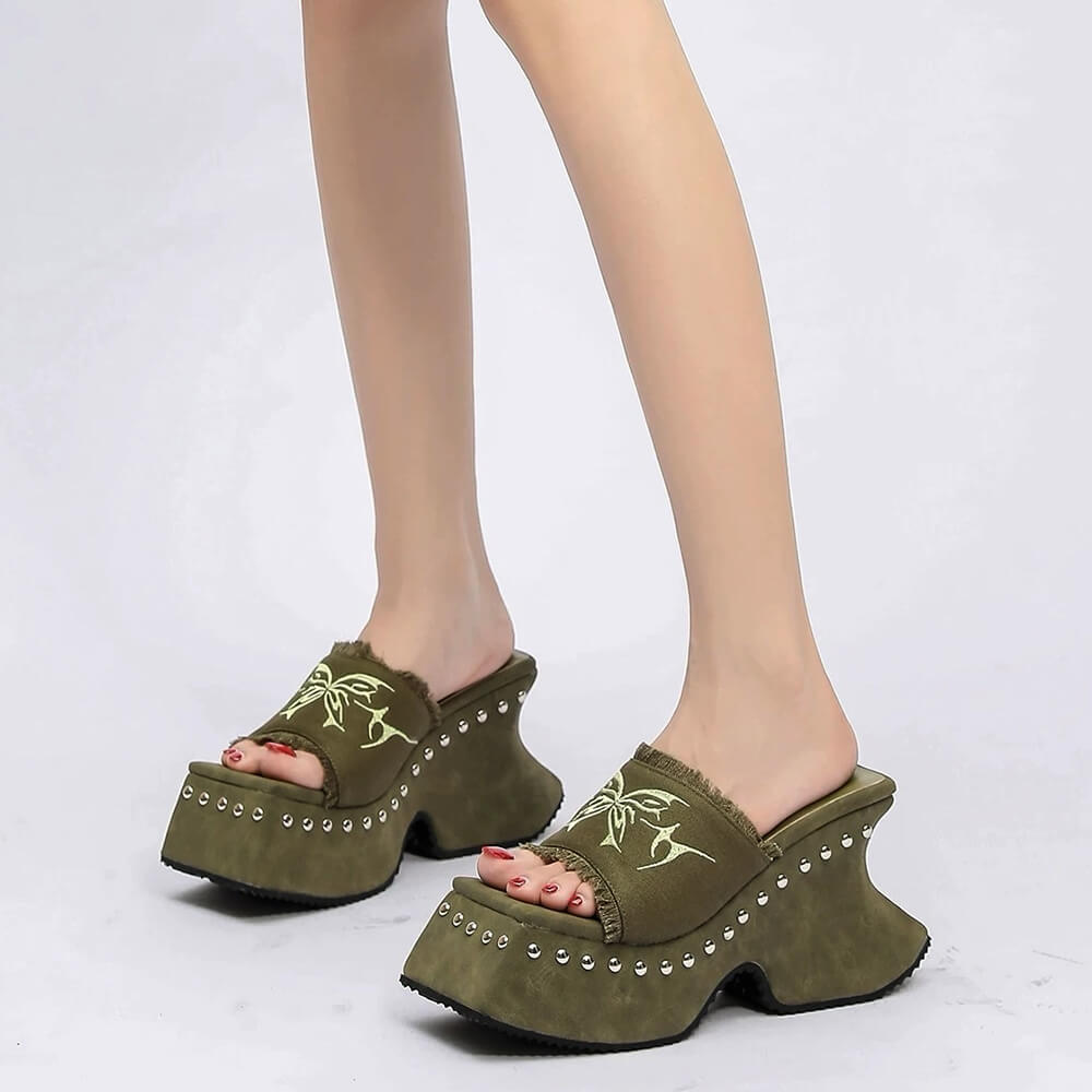 Fairy Grunge Platform Slide Sandals
