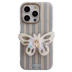 Fairy Butterfly Striped iPhone Case