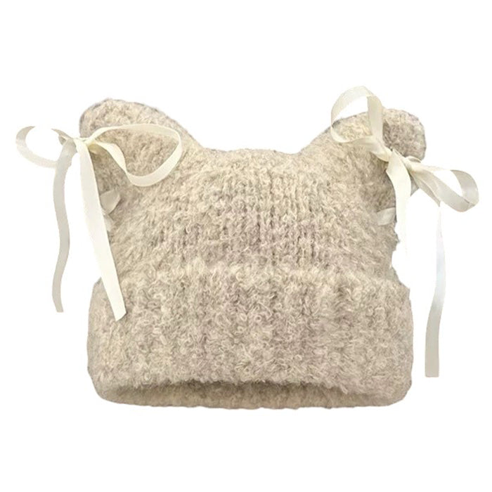 Cat Ear Beanie with Bows