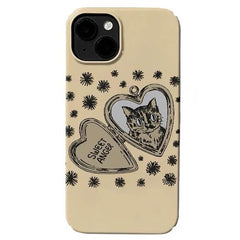 Cat Heart Locket iPhone Case