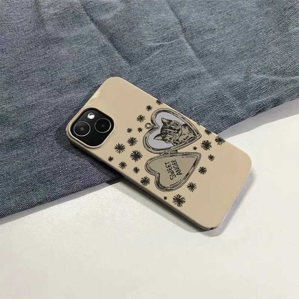 Cat Heart Locket iPhone Case