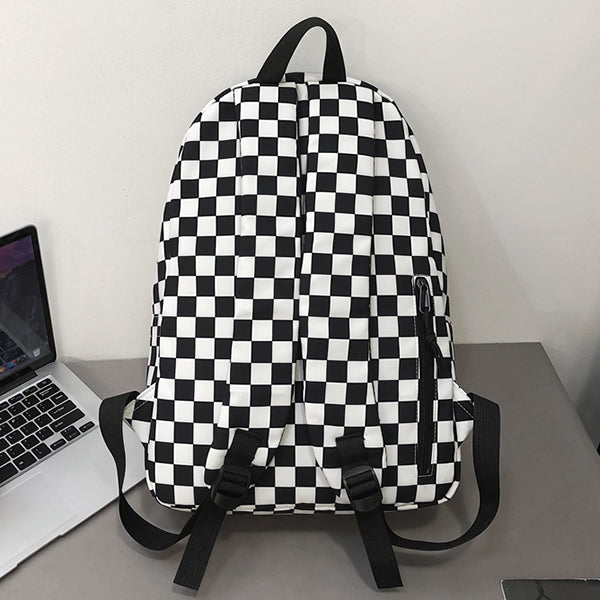 Checkered Canvas Backpack