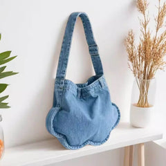 Cloud Shaped Denim Shoulder Bag