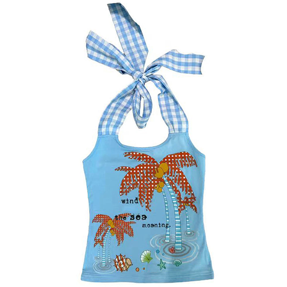 Coconut Girl Blue Halter Top