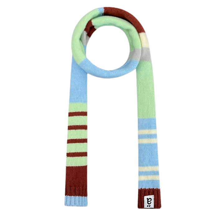 Colorblock 90s Style Knit Scarf