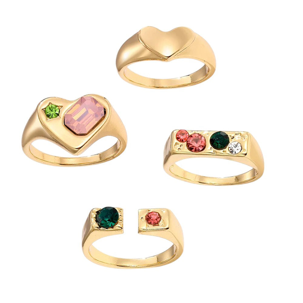 Charm School Aesthetic Ring Set