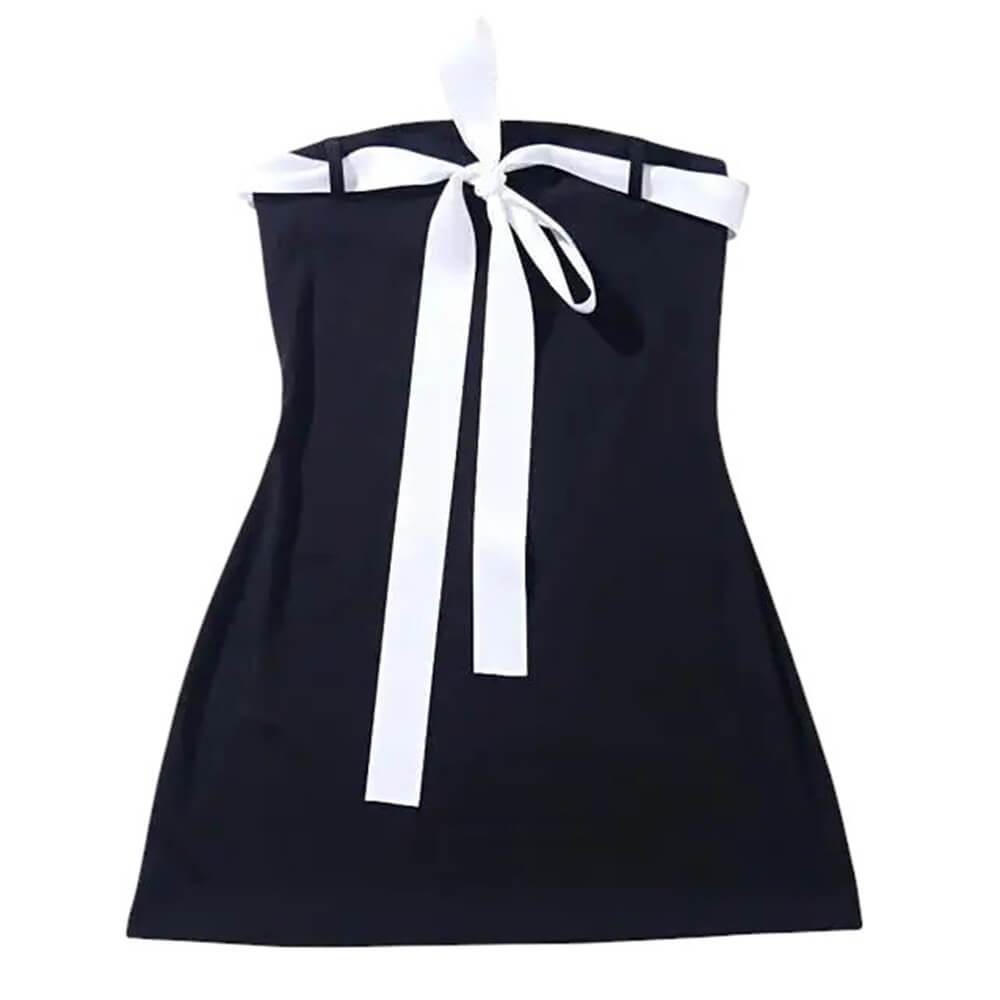 Coquette Aesthetic Bow Mini Dress