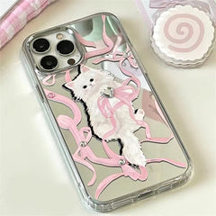 Coquette Bow & Kitten iPhone Case