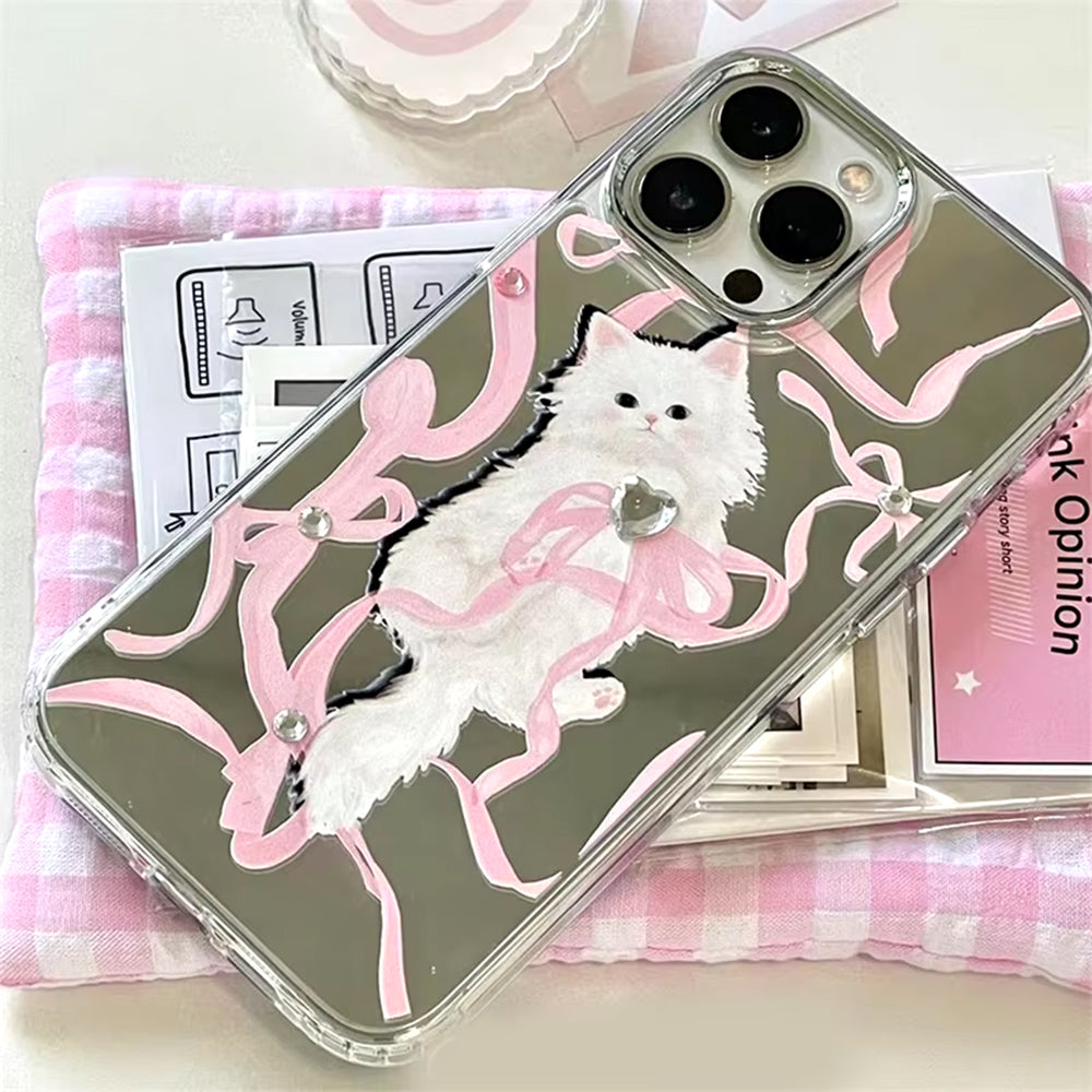Coquette Bow & Kitten iPhone Case