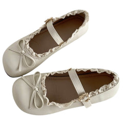 Coquette Lace Trim Mary Jane Flats