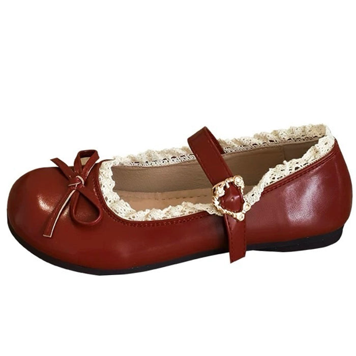 Coquette Lace Trim Mary Jane Flats