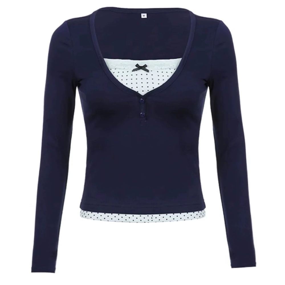 Coquette Girl Layered Long Sleeve Top