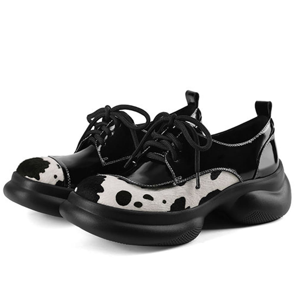 Cow Print Oxford Boots