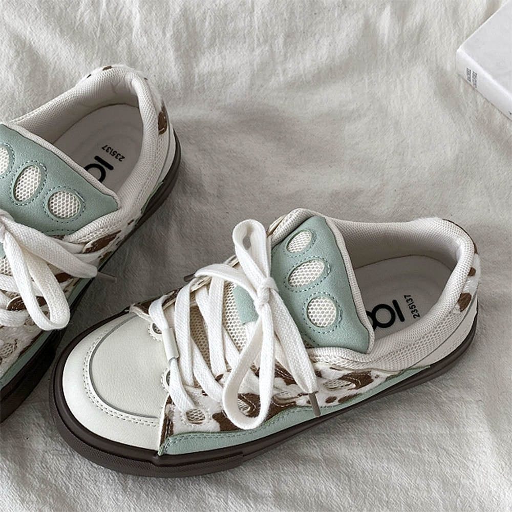 Cow Print Skater Sneakers