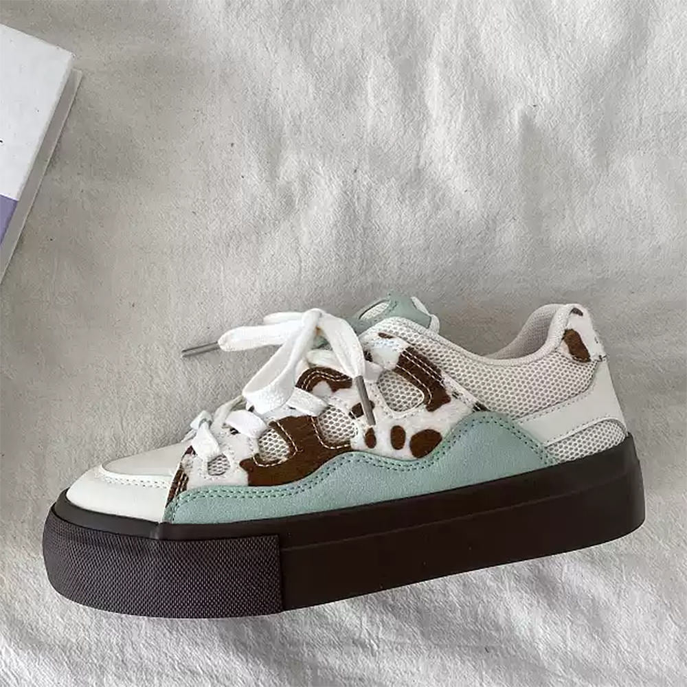 Cow Print Skater Sneakers