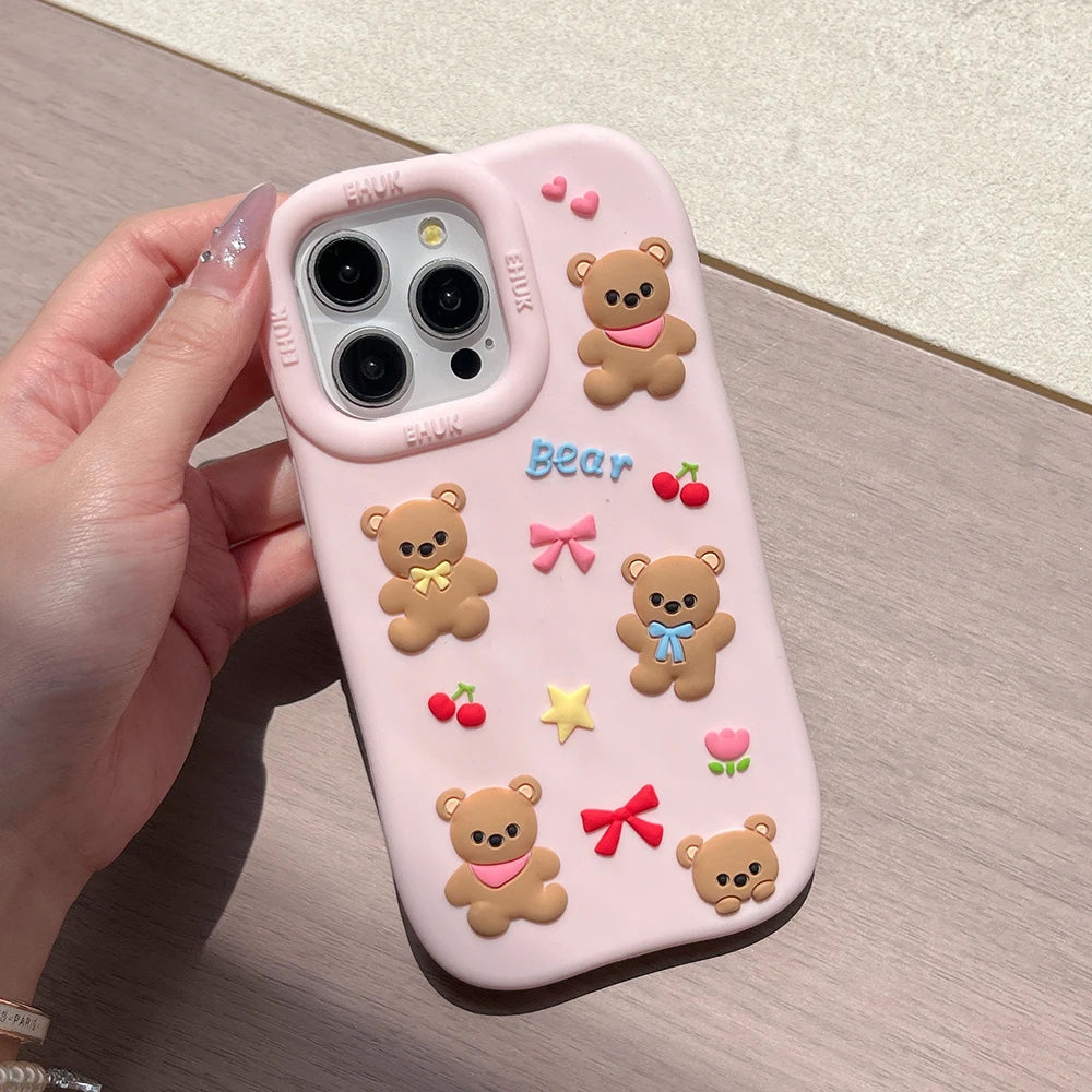 Cute Bear & Bows iPhone Case