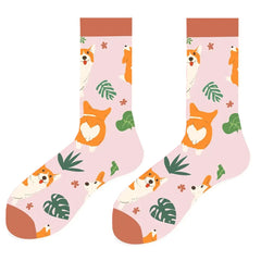 Cute Corgi Print Socks
