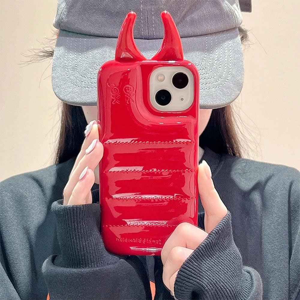 Devil Horns Puffer iPhone Case