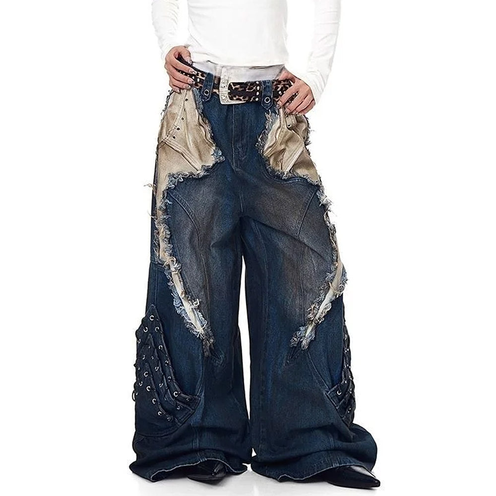 Model Behavior Distressed Wide-Leg Jeans