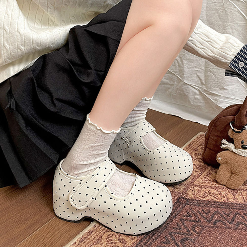 Dollcore Polka Dot Mary Jane Platforms