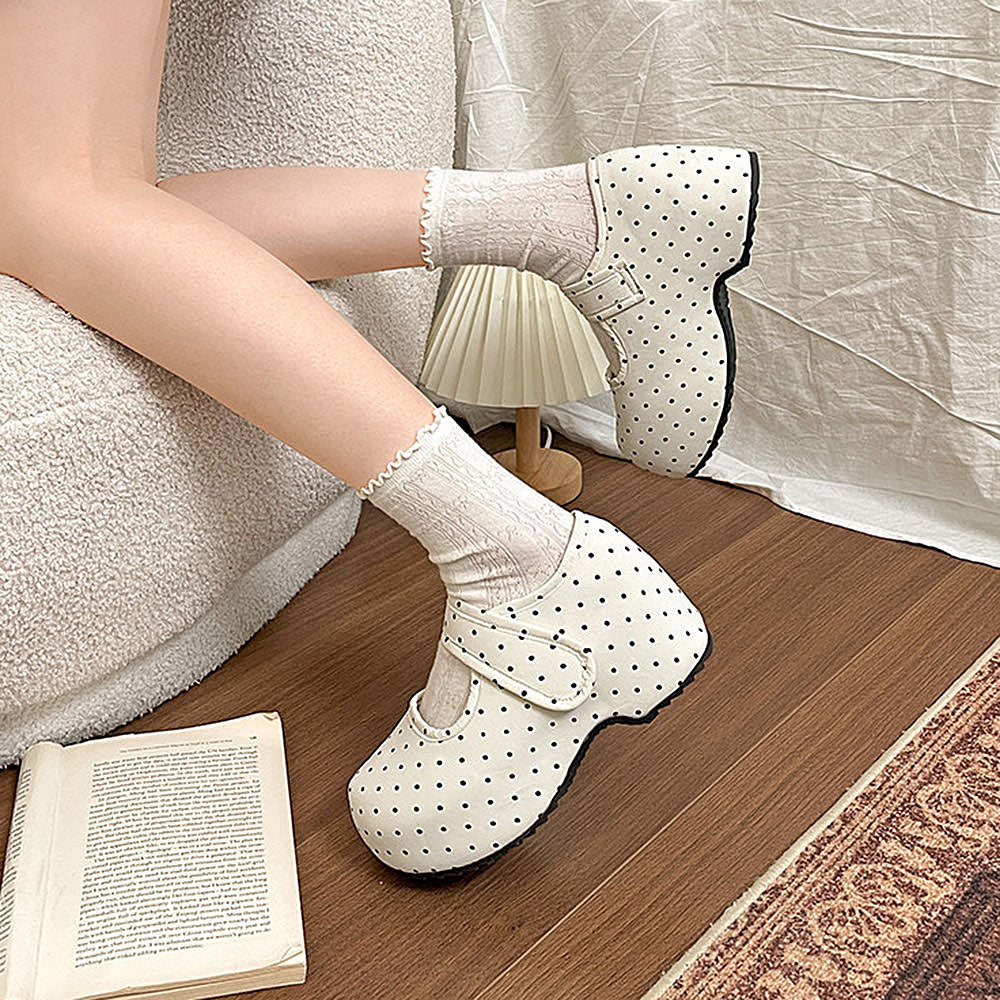 Dollcore Polka Dot Mary Jane Platforms