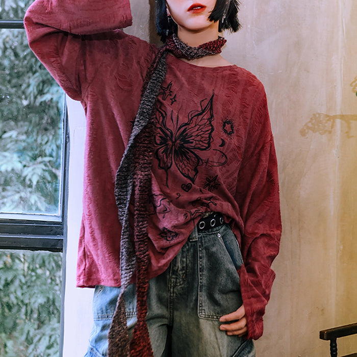 Fairycore Aesthetic Butterfly Print Top