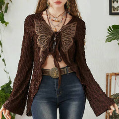 Fairy Grunge Butterfly Long Sleeve Top