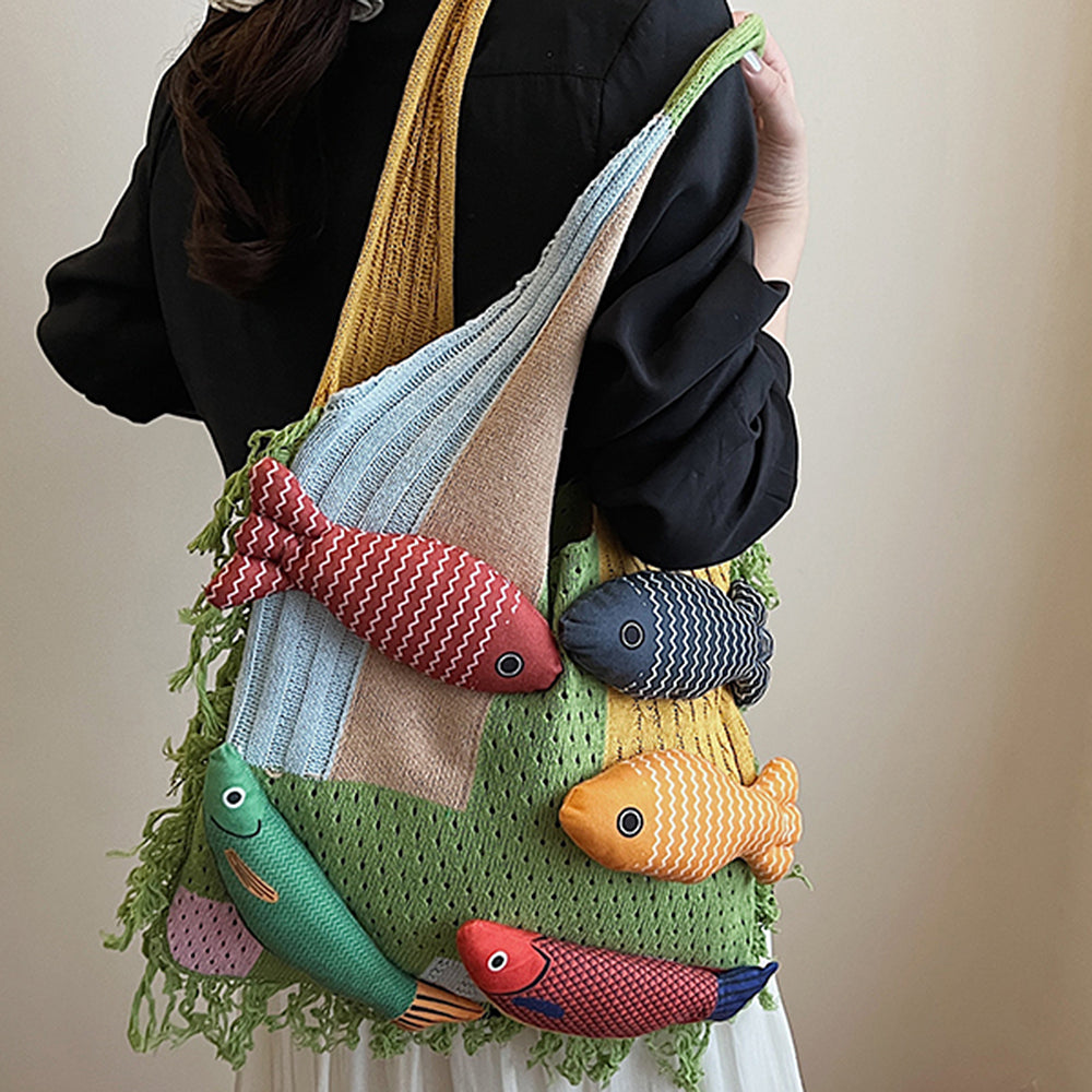 Fish Crochet Shoulder Bag