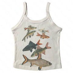 Fish Print Aesthetic Tank Top