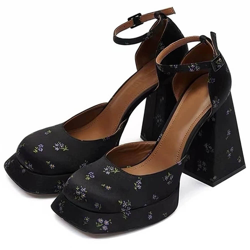 Gardens in Bloom Mary Jane Platform Heels