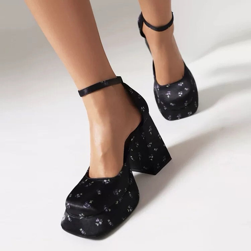 Gardens in Bloom Mary Jane Platform Heels