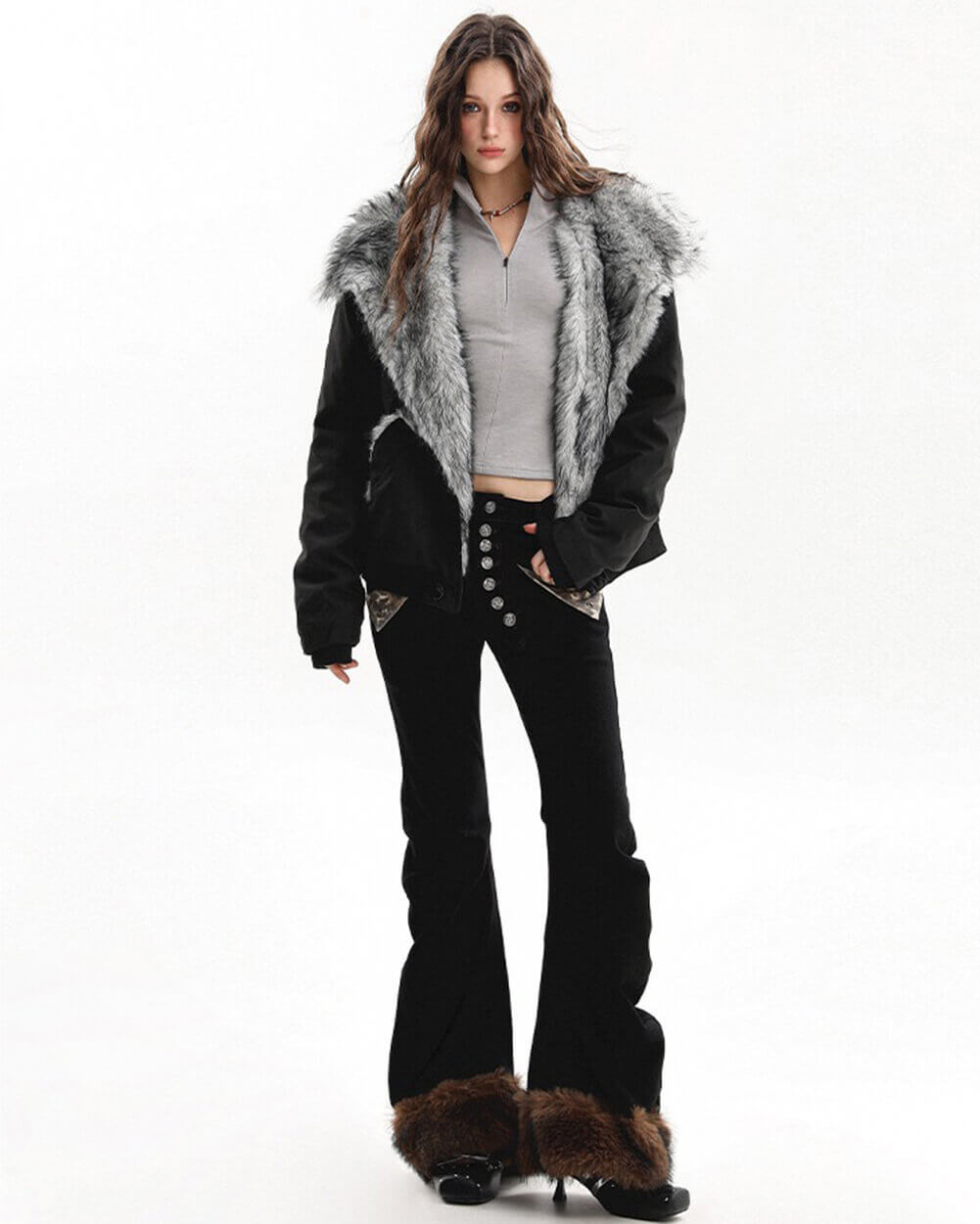 Dangerous Pretty Fur Trim Jacket