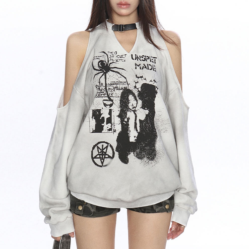 Outta Town Cut Out Graphic Sweatshirt