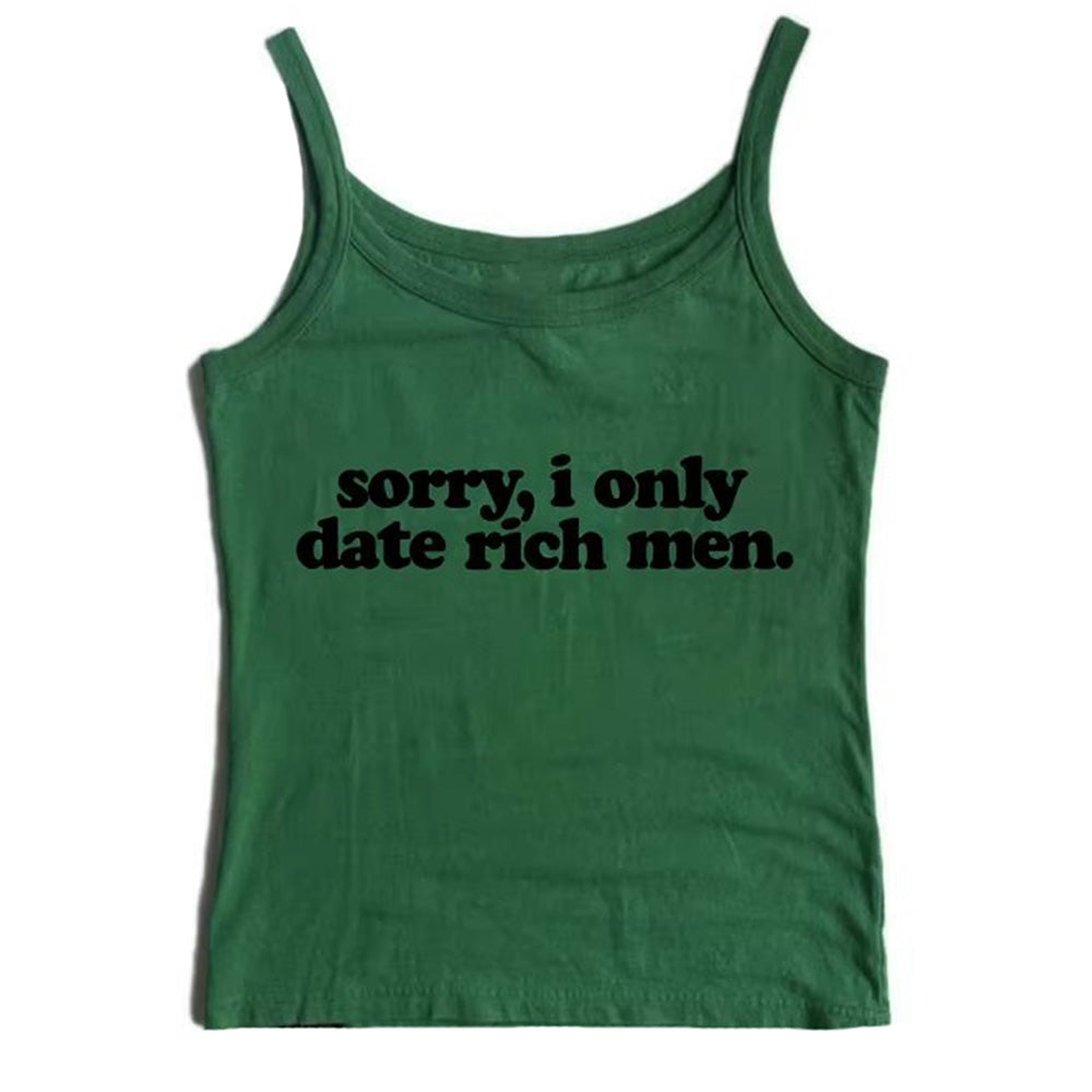 I Date Only Rich Men Y2K Tank Top