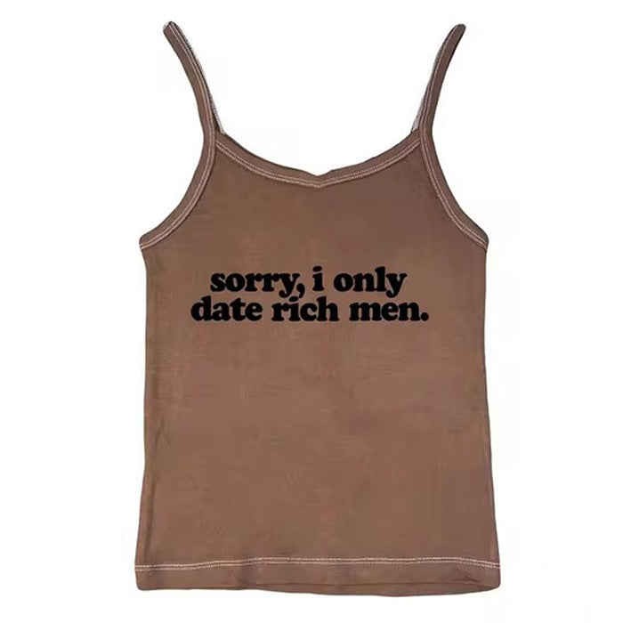 I Date Only Rich Men Y2K Tank Top