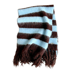 Bookshop Knit Mocha Blue Scarf