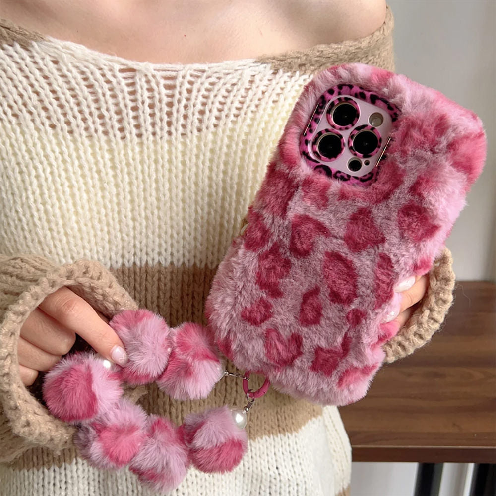 Y2K Leopard Fluffy iPhone Case
