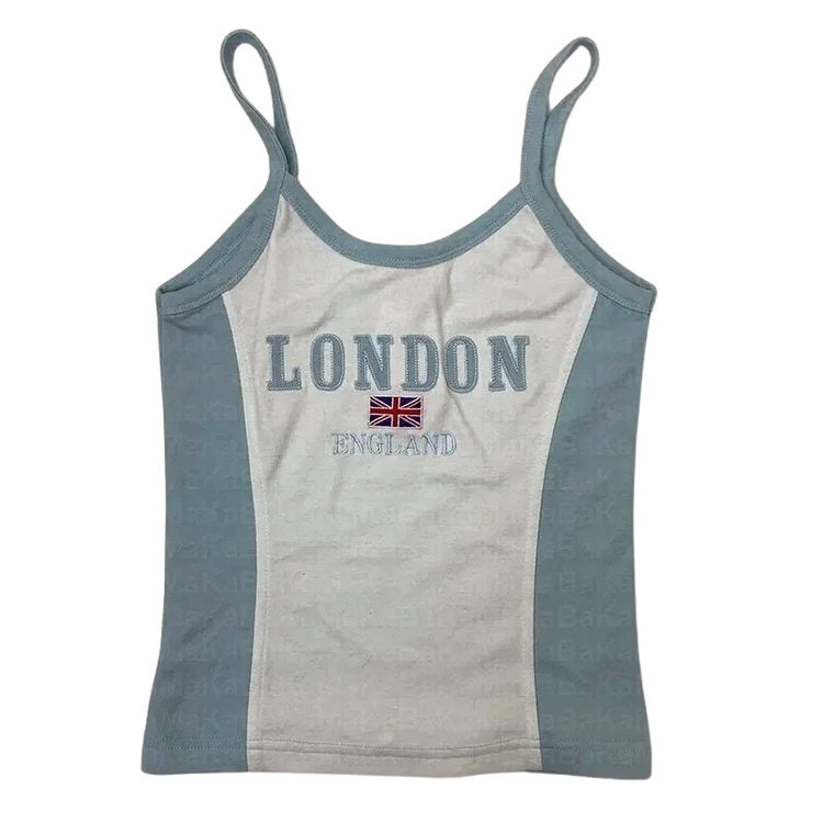 London Embroidery Y2K Tank Top