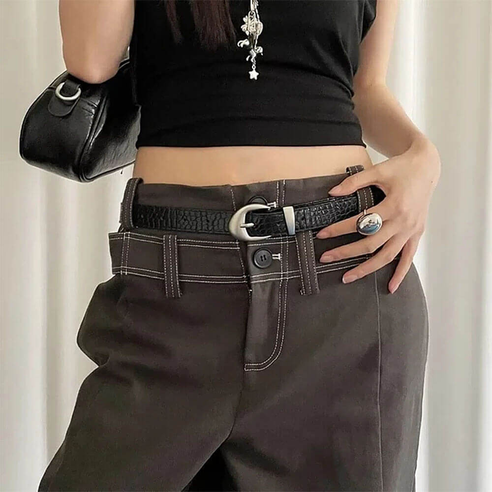 Minimalist Style Croc Pattern Belt