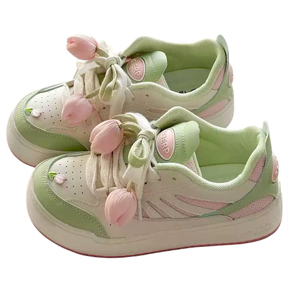 Mint Green Tulip Sneakers