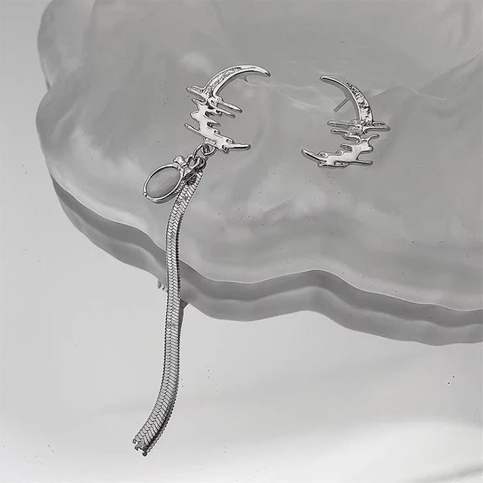 Moon Asymmetric Earrings