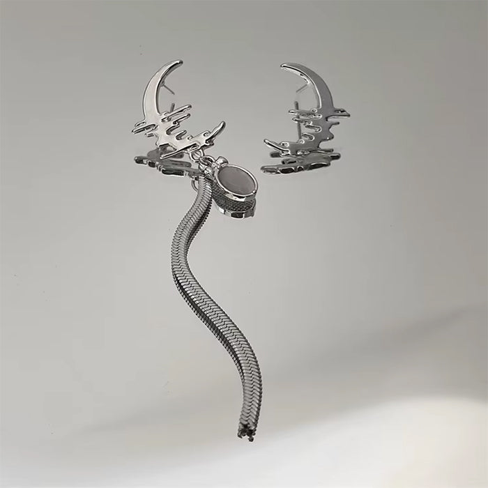 Moon Asymmetric Earrings