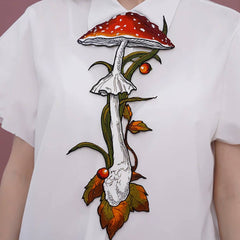 Mushroom Embroidery Necktie