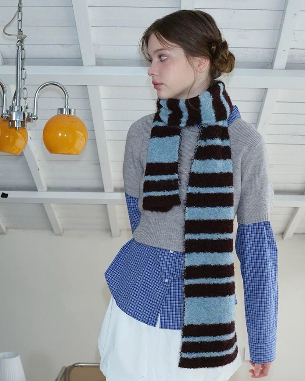 NYC Downtown Girl Striped Scarf