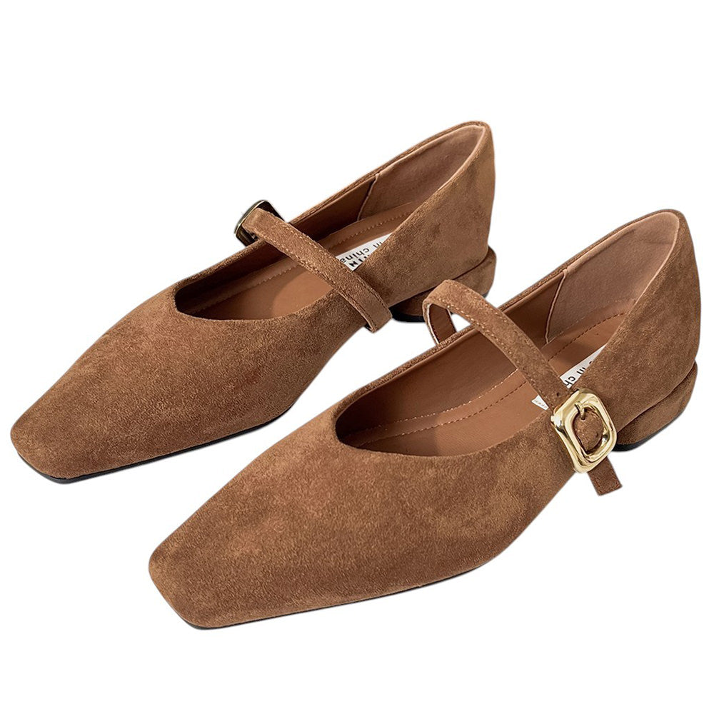 Morning Café Low Heel Babies with Strap