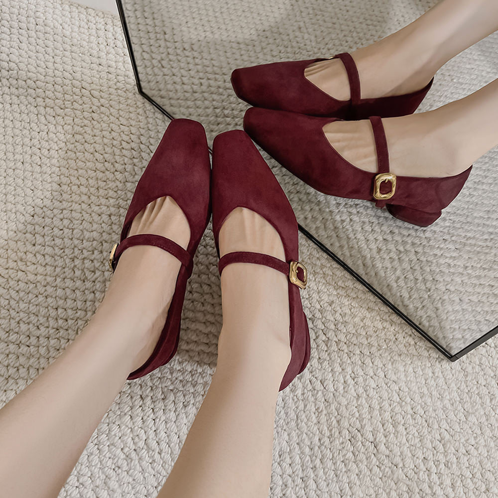 Morning Café Low Heel Babies with Strap