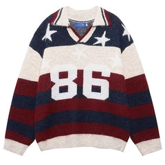 Oversized College Number Sweater