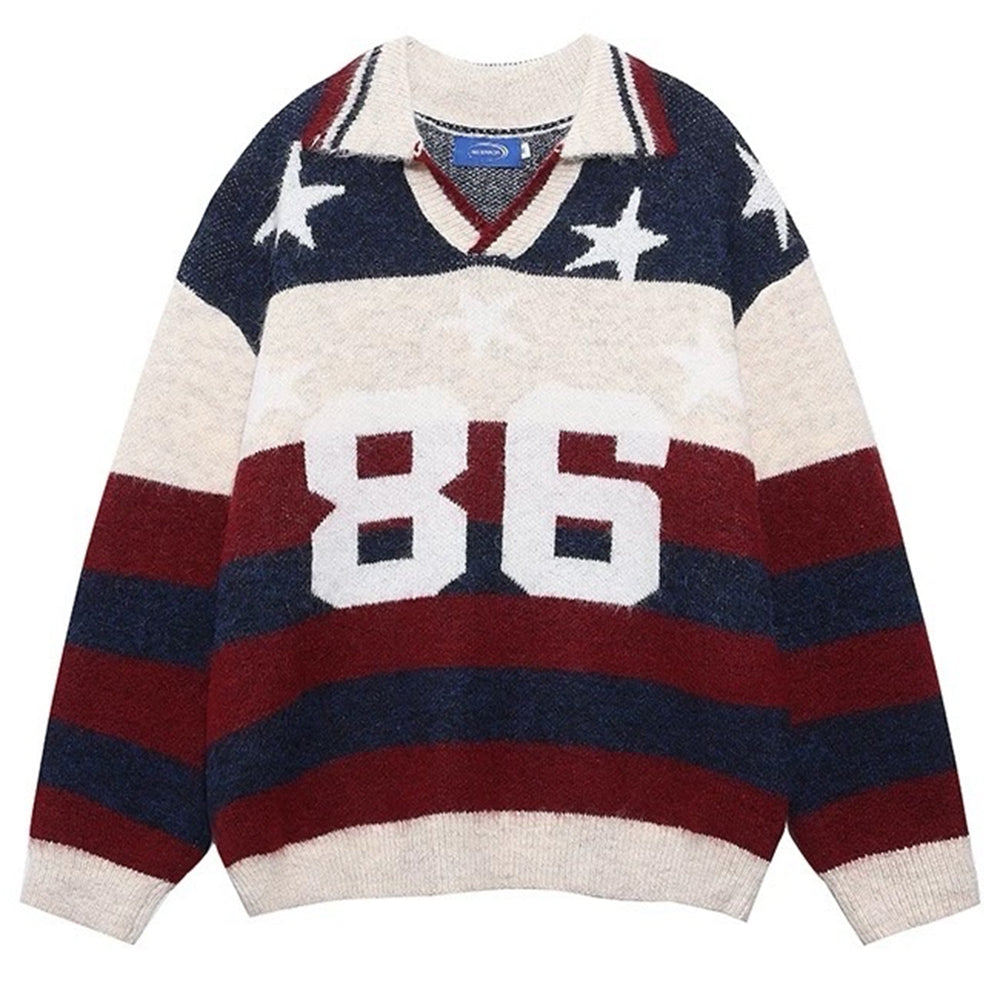 Oversized College Number Sweater