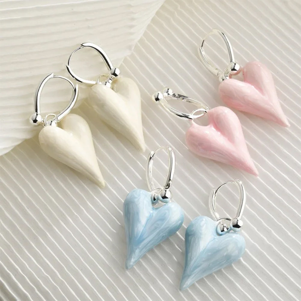Pastel Heart Pendant Earrings