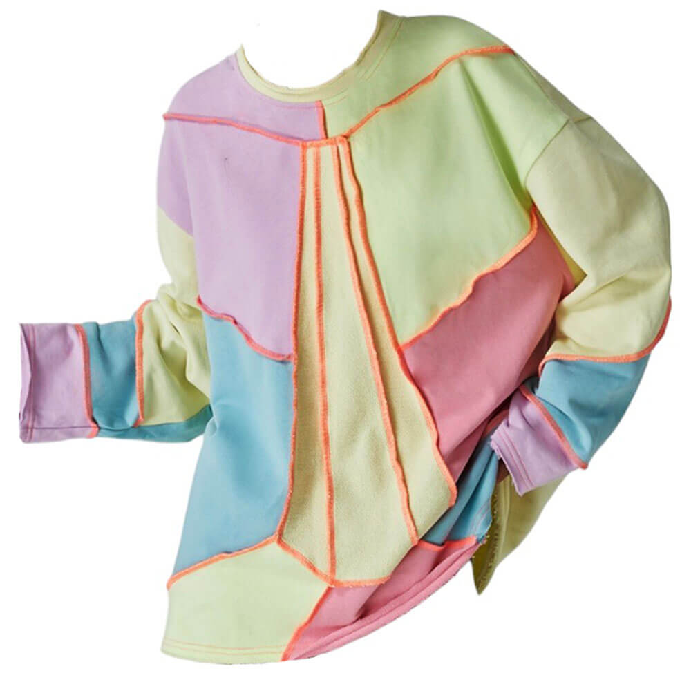 Pastel Patchwork Oversized Sweatshirt